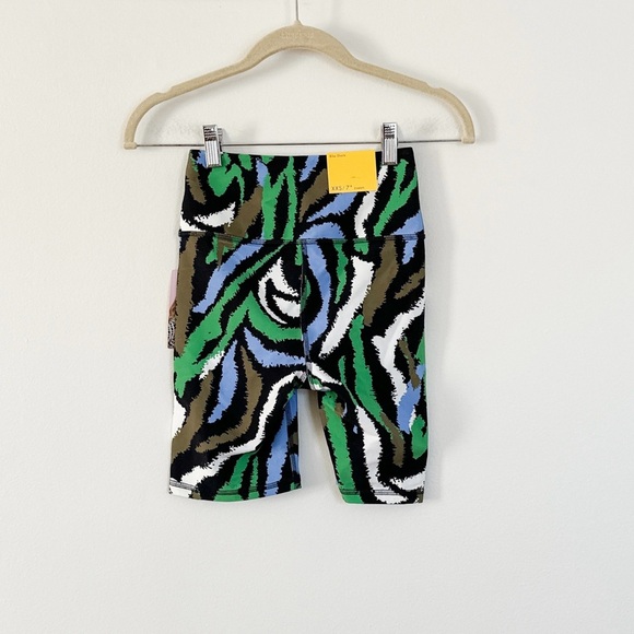 Diane von Furstenberg x Target Disco Zebra Green Bike Shorts Size XXS NWT - Picture 6 of 6